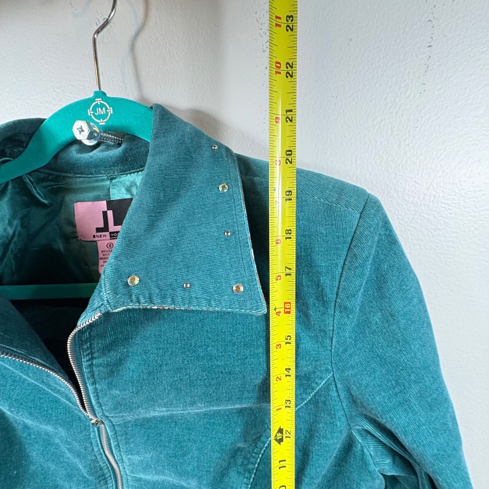 Vintage Teal Corduroy Western Fringe Skirt Set Embroidered Cowgirl 8/12 - Picture 6 of 16